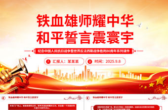 鐵血雄師耀中華和平誓言震寰宇PPT九三閱兵觀后感課件