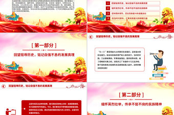 銘記歷史緬懷先烈PPT繼承和發揚偉大抗戰精神黨課下載