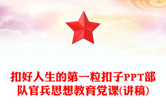 2025扣好人生的第一?？圩覲PT部隊官兵思想教育黨課課件(講稿)