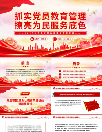 抓實黨員教育管理擦亮為民服務(wù)底色PPT2025社區(qū)作風(fēng)建設(shè)黨課
