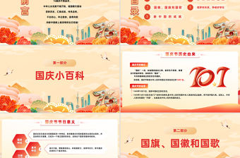 2025頌祖國迎國慶PPT國潮風中小學國慶節主題班會課件模板下載