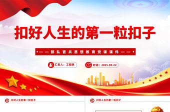 2025扣好人生的第一粒扣子PPT部隊官兵思想教育黨課課件