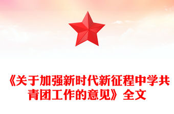《關于加強新時代新征程中學共青團工作的意見》PPT課件(講稿)