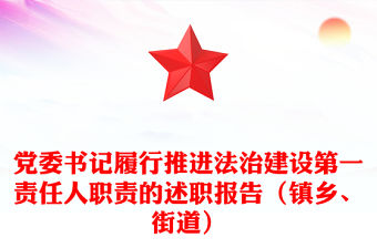 黨委書記履行推進法治建設第一責任人職責的述職報告（鎮鄉、街道）