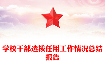 學(xué)校干部選拔任用工作情況總結(jié)報告