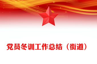 黨員冬訓工作總結（街道）