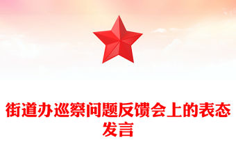 街道辦巡察問題反饋會上的表態發言