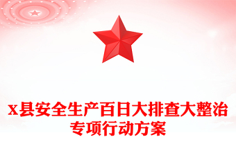 X縣安全生產百日大排查大整治專項行動方案