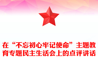 在“不忘初心牢記使命”主題教育專題民主生活會上的點(diǎn)評講話