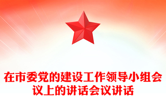 在市委黨的建設(shè)工作領(lǐng)導(dǎo)小組會議上的講話會議講話