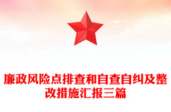 廉政風險點排查和自查自糾及整改措施匯報三篇