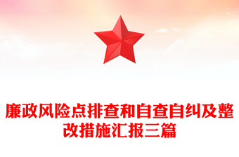 廉政風(fēng)險點排查和自查自糾及整改措施匯報三篇