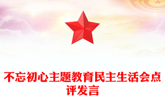 不忘初心主題教育民主生活會點評發(fā)言