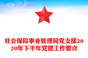 社會保險事業(yè)管理局黨支部2020年下半年黨建工作要點