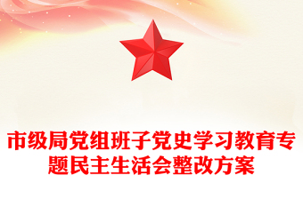 市級局黨組班子黨史學(xué)習(xí)教育專題民主生活會整改方案