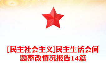 [民主社會主義]民主生活會問題整改情況報告14篇