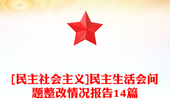 [民主社會主義]民主生活會問題整改情況報告14篇