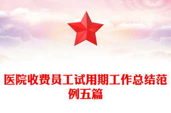 醫院收費員工試用期工作總結范例五篇