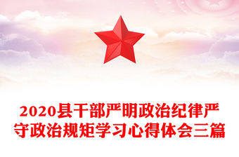2020縣干部嚴明政治紀律嚴守政治規矩學習心得體會三篇