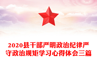 2020縣干部嚴(yán)明政治紀(jì)律嚴(yán)守政治規(guī)矩學(xué)習(xí)心得體會(huì)三篇