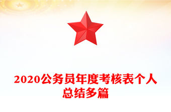 2020公務員年度考核表個人總結多篇