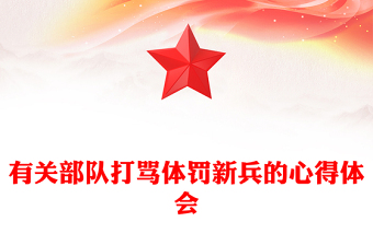 有關(guān)部隊打罵體罰新兵的心得體會