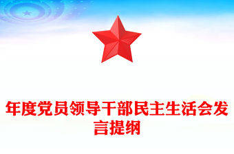 年度黨員領導干部民主生活會發言提綱