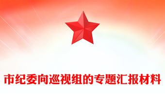 市紀委向巡視組的專題匯報材料