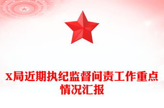 X局近期執紀監督問責工作重點情況匯報