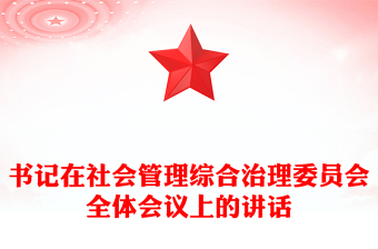 書記在社會管理綜合治理委員會全體會議上的講話