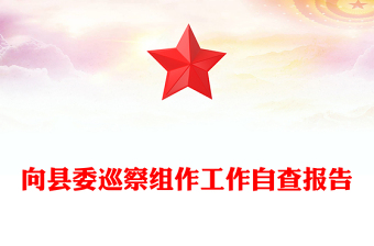 向縣委巡察組作工作自查報告