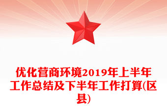 優化營商環境2019年上半年工作總結及下半年工作打算(區縣)