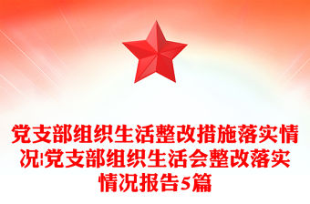 黨支部組織生活整改措施落實情況|黨支部組織生活會整改落實情況報告5篇