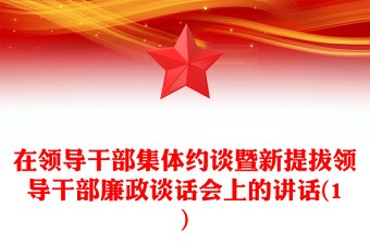 在領(lǐng)導(dǎo)干部集體約談暨新提拔領(lǐng)導(dǎo)干部廉政談話會(huì)上的講話(1)