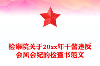檢察院關于20xx年干警違反會風會紀的檢查書范文