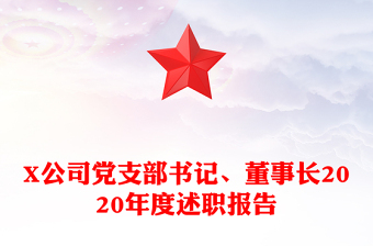 X公司黨支部書記、董事長2020年度述職報告