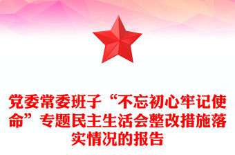 黨委常委班子“不忘初心牢記使命”專題民主生活會整改措施落實情況的報告