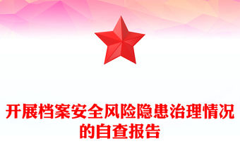 開展檔案安全風險隱患治理情況的自查報告