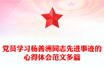 黨員學習楊善洲同志先進事跡的心得體會范文多篇