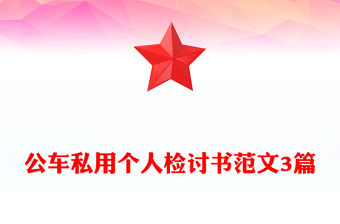 公車私用個(gè)人檢討書范文3篇