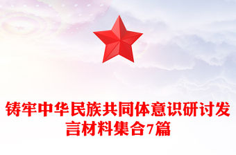 鑄牢中華民族共同體意識研討發(fā)言材料集合7篇