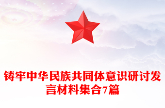 鑄牢中華民族共同體意識(shí)研討發(fā)言材料集合7篇