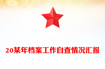 20某年檔案工作自查情況匯報