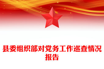 縣委組織部對黨務工作巡查情況報告