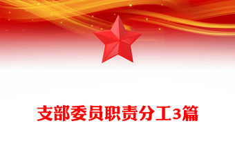 支部委員職責分工3篇
