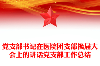 黨支部書記在醫(yī)院團支部換屆大會上的講話黨支部工作總結