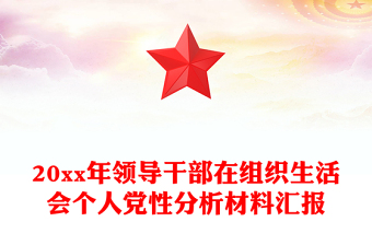 20xx年領(lǐng)導(dǎo)干部在組織生活會(huì)個(gè)人黨性分析材料匯報(bào)