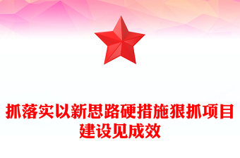 抓落實(shí)以新思路硬措施狠抓項(xiàng)目建設(shè)見成效