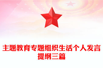 主題教育專題組織生活個人發言提綱三篇
