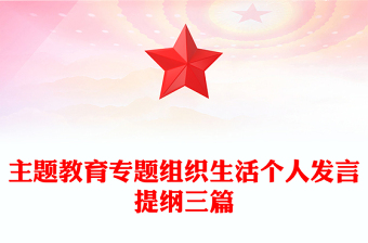 主題教育專題組織生活個人發(fā)言提綱三篇